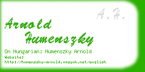 arnold humenszky business card